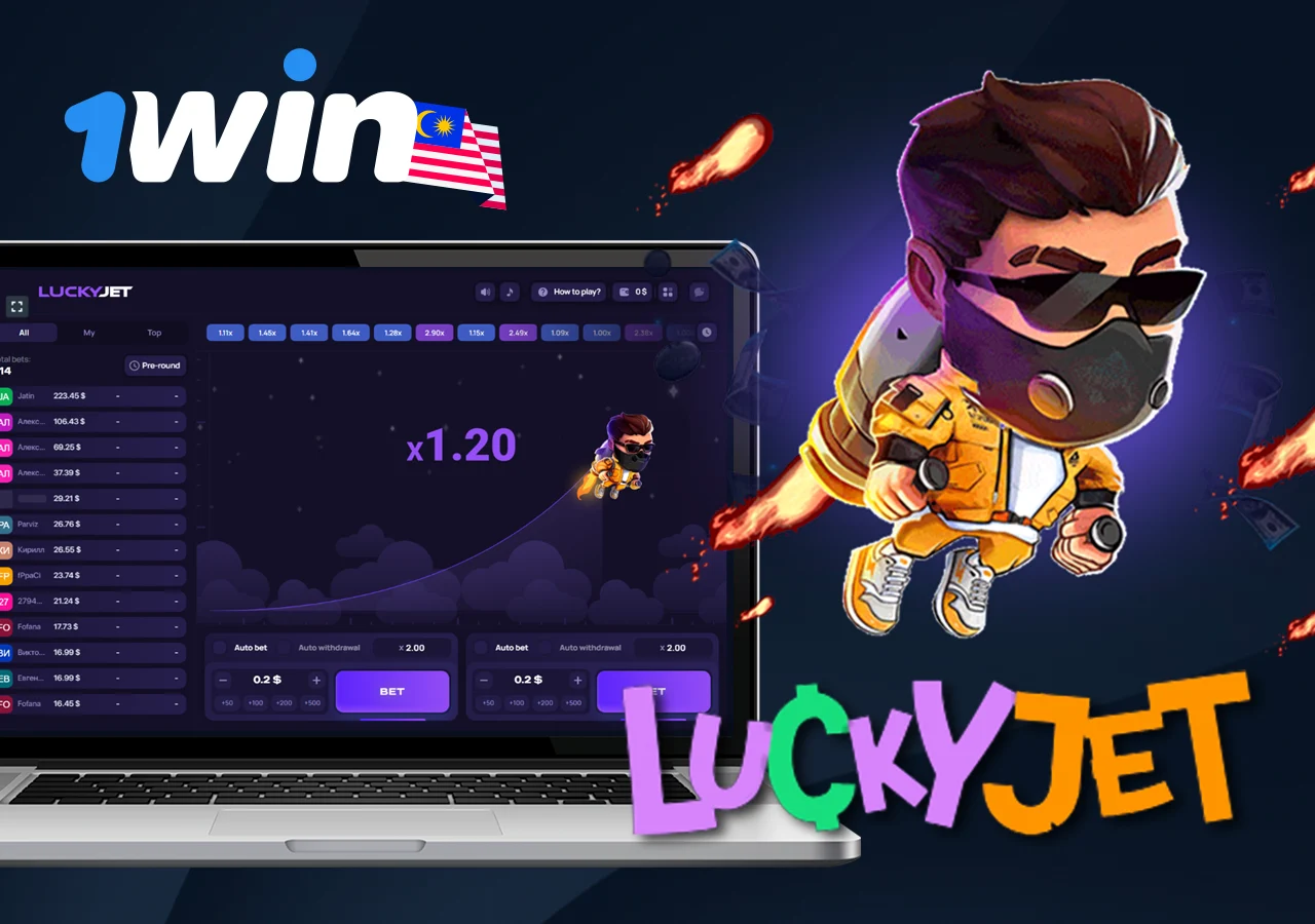 Fly to space with 1Win Lucky Jet to win real money