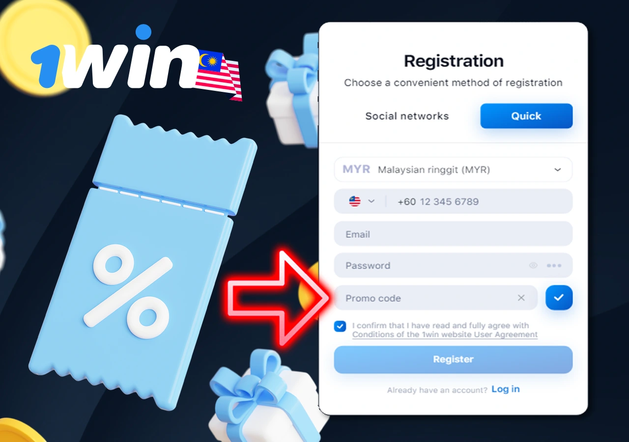 Details on how to activate a promo code during registration and get your first bonus